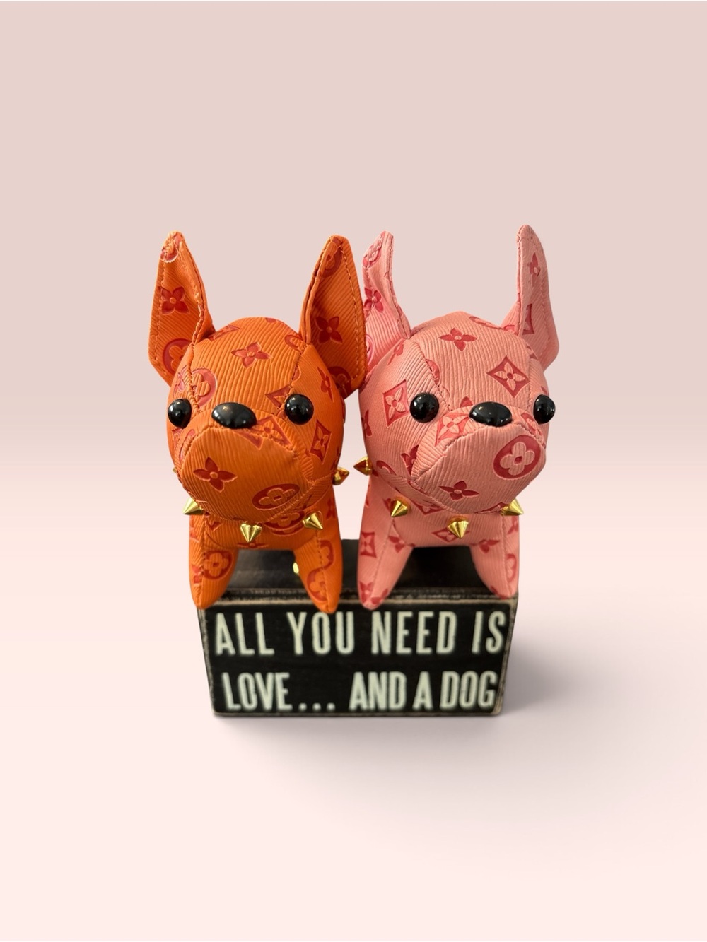 🧡🩷 French Bulldog Bag Charm & Keychain – 2 Piece Bundle